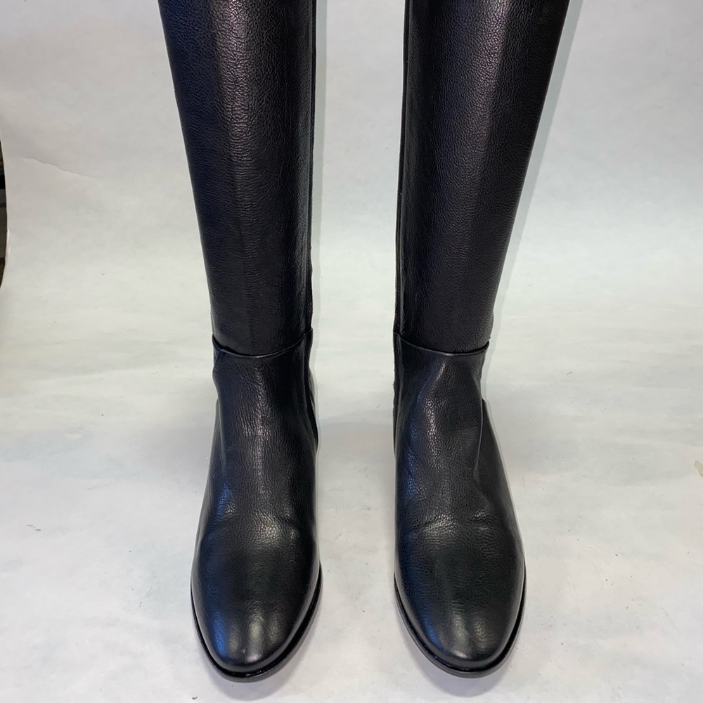 Black Leather Knee high Boots